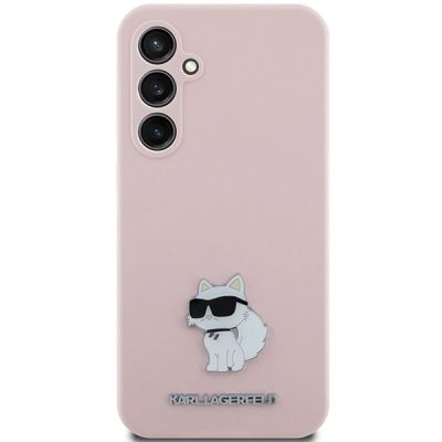 3. Karl Lagerfeld Silicone Choupette Metal Pin case for Samsung Galaxy S23 FE - pink