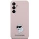 3. Karl Lagerfeld Silicone Choupette Metal Pin case for Samsung Galaxy S23 FE - pink