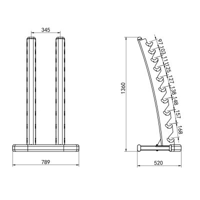 4. HPT POLYURETHANE DUMBBELL SET 2 x 1 - 10 KG (110 KG) + STR37 HMS STAND