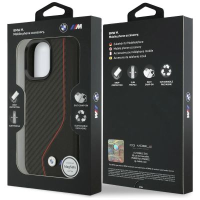 16. BMW M Carbon Line & Logo MagSafe Case for iPhone 17 - Red