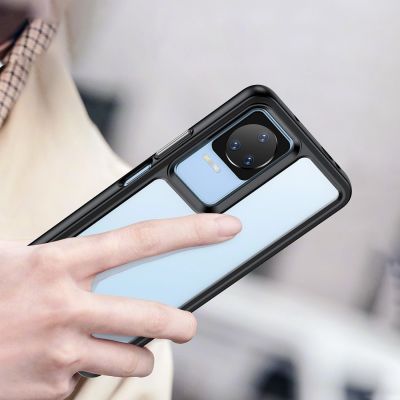 9. Outer Space Case for Xiaomi Poco F4 5G cover with a flexible frame blue