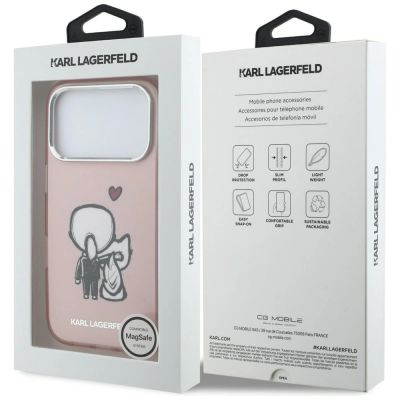 8. Karl Lagerfeld Karl & Choupette Back MagSafe Case for iPhone 17 Pro - Pink