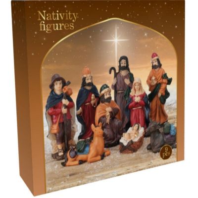 9. NATIVITY SCENE FIGURES, 9-PIECE SET, 16 CM