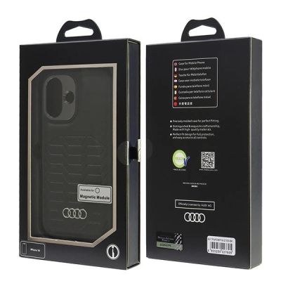 7. Audi Synthetic Leather MagSafe iPhone 16 6.1" black/black hardcase AU-TPUPCMIP16-GT/D3-BK