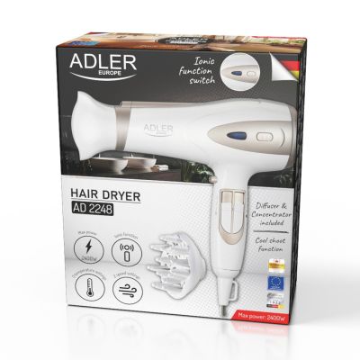 8. ADLER AD 2248wc hair dryer white and champagne