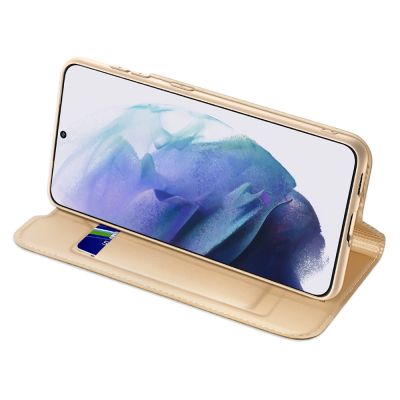 6. Dux Ducis Skin Pro Holster Cover Flip Cover for Samsung Galaxy S22 + (S22 Plus) gold