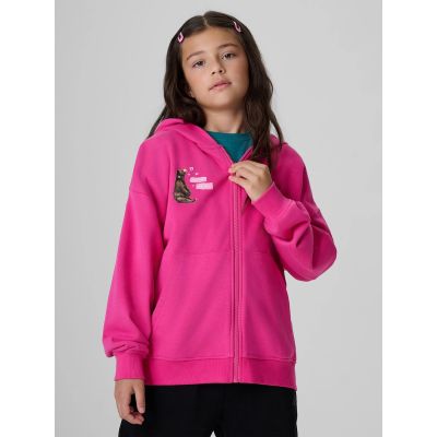 Girls' loose sweatshirt with hood 4F 4FJKAW26TSWSF3137-54S