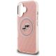 6. Karl Lagerfeld IML Glitter Karl & Choupette Heads Logo MagSafe iPhone 16 Case - Pink