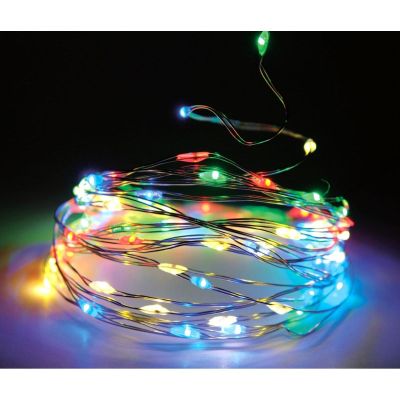 14. BATTERY-OPERATED WIRE LAMPS GARLAND 40 LED MULTICOLOR