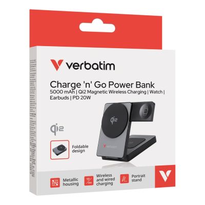 7. Verbatim 32294 Power Bank Lithium Polymer (LiPo) 5000 mAh Wireless Charging Grey
