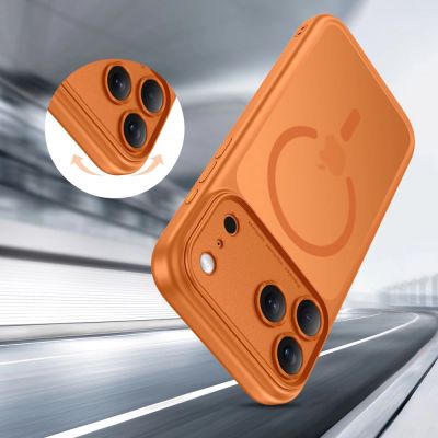 6. Tech-Protect Magpeak Magsafe CC Case for iPhone 17 Pro Max - Matte Orange