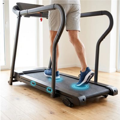 19. Spokey MOVI electric treadmill with handrails