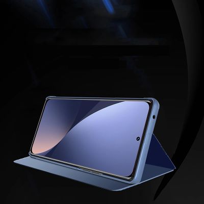 3. Clear View Case cover for Xiaomi 12 Lite cover with a flap pink