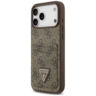 2. Guess 4G nauble Card Triangle Case for iPhone 18 Pro Max / 17 Pro Max – brown