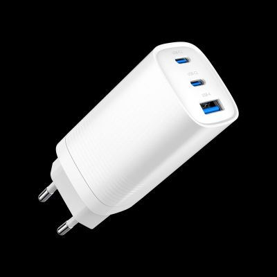 4. GEMBIRD FAST USB CHARGER POWER DELIVERY USB TYPE C, 3X USB, 65W, GAN WHITE