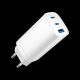 4. GEMBIRD FAST USB CHARGER POWER DELIVERY USB TYPE C, 3X USB, 65W, GAN WHITE