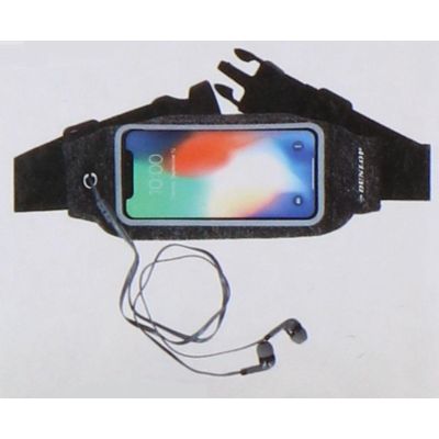 6. DUNLOP BLACK SPORTS WATERPROOF WAIST BAG FOR RUNNING WITH PHONE WINDOW