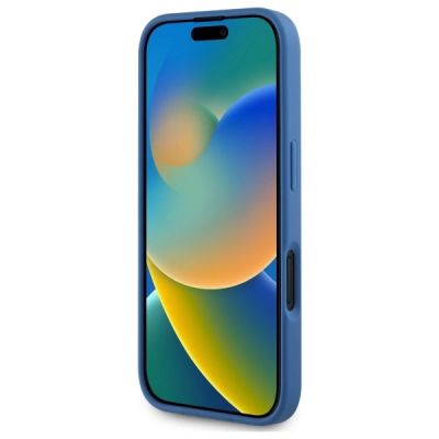 5. Guess GUHMP16SP4ROPEMCB iPhone 16 6.1" blue/blue hardcase 4G Flowers Print MagSafe