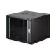 DYNAmic 19" 9U rack 600x600 wall-mounted network cabinet, glass door, black, undivided, assembled, 60kg