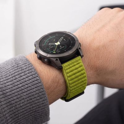 8. Tech-Protect NylonLoop Band for Garmin Fenix 5X / 5X Plus / 6X / 6X Pro / 7X / 8 / 8 Pro / 9 / 9 Pro (51 mm) – Lime Green
