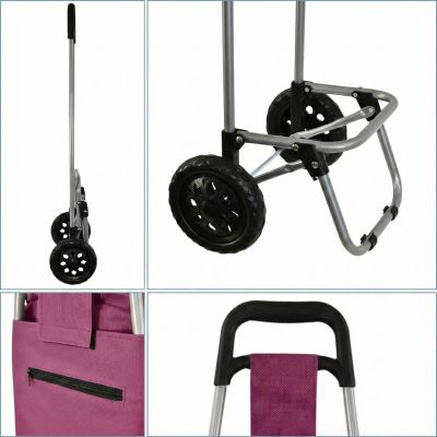 5. TROLLEY SHOPPING BAG ON WHEELS WITH FRAME 33L RED