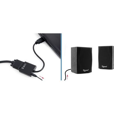 3. GEMBIRD A-HDMI-VGA-03 Adapter (HDMI M - D-Sub (VGA) F; 0.15m; black)