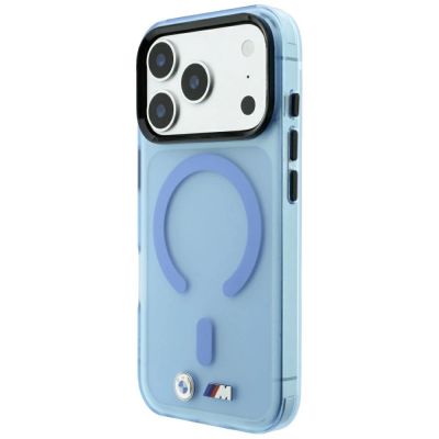 2. BMW M IML Frosted Metal Logo & Trims MagSafe Case for iPhone 17 Pro / 18 Pro - Blue