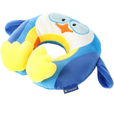 2. TRAVEL BLUE PUFFY KIDS’ TRAVEL PILLOW PENGUIN