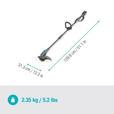 6. Gardena 14703-55 Brush Cutter/Trimmer 18W Battery Gray