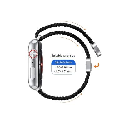 8. Tech-Protect Nylonmag Strap for Apple Watch 4 / 5 / 6 / 7 / 8 / 9 / SE (38 / 40 / 41 mm) - Black