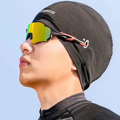 4. Rockbros YPP037 cycling cap with cutouts for glasses - black