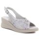 Women's leather wedge sandals gray Vinceza 26-79614