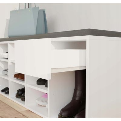 9. TALLIN WHITE SHOE CABINET