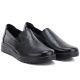 5. Women's leather slip-on wedge shoes, black, Potocki JE19505