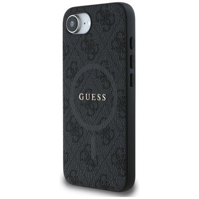 2. Guess PU Leather 4G Colored Ring Case with MagSafe for iPhone 16e - Black