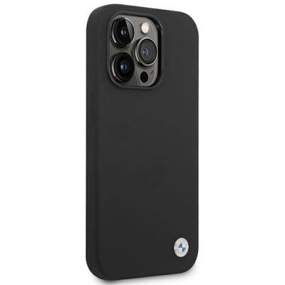 4. BMW Silicone Metal Logo Case for iPhone 14 Pro - Black