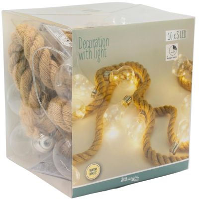 8. ROPE LIGHT 30LED 280 CM WARM WHITE JUTE