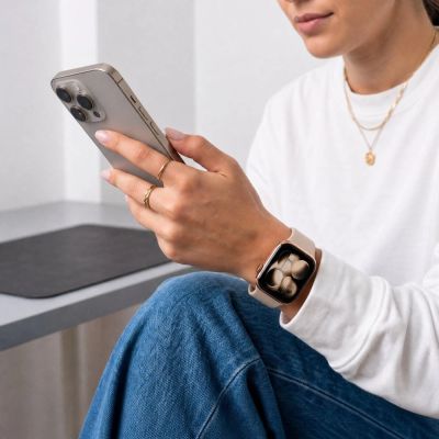 4. Tech-Protect Silicone Strap for Apple Watch 44 / 45 / 46 / 49 mm - Beige