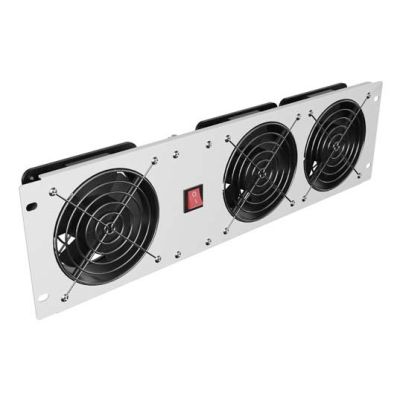 7. LANBERG VERTICAL VENTILATION PANEL 3U 19" FOR RACK CABINETS THREE FANS 230V GRAY