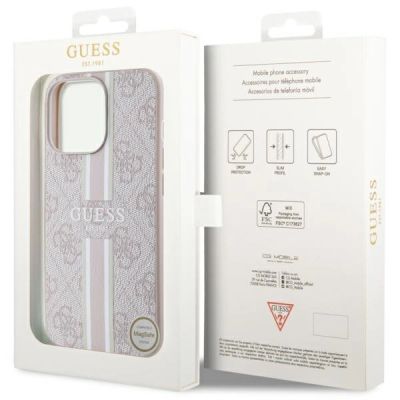 8. Guess GUHMP13LP4RPSP iPhone 13 Pro / 13 6.1" pink/pink hardcase 4G Printed Stripes MagSafe