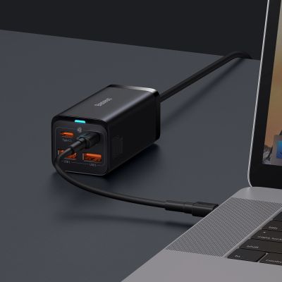9. Baseus GaN3 Pro fast universal GaN charger 2 x USB Type C / 2x USB 100W PD3.0, QC4.0 +, AFC black (CCGP000101)