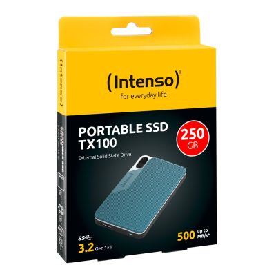 3. Intenso TX100 250GB External SSD, Blue