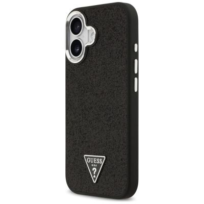 2. Guess Glitter Triangle Logo MagSafe Case for iPhone 17 - Black