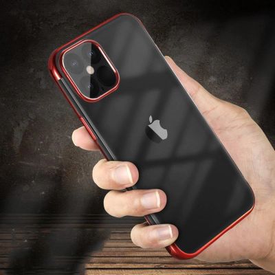8. Clear Color case gel cover case with metallic frame Xiaomi Redmi Note 11 Pro 5G / 11 Pro red
