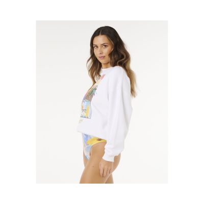 2. RIP CURL Hayley OO/S Drop Shldr Crew Women's Sweatshirt White