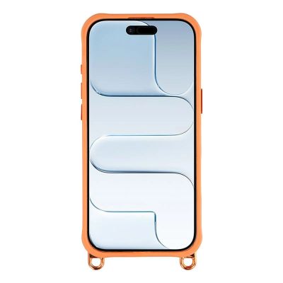 2. iPhone 17 Case with Adjustable Crossbody Lanyard and MagSafe Compatible Camera Frame as a Stand - Orange