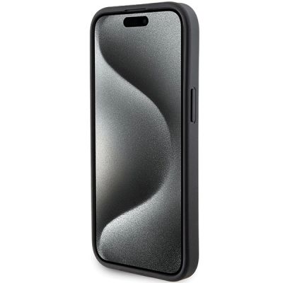 5. Karl Lagerfeld Gripstand Saffiano Choupette Pins Case for iPhone 15 Plus / 14 Plus - Black