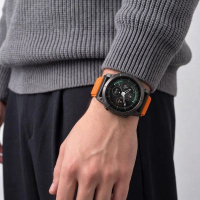 9. Tech-Protect NylonLoop Strap for Garmin Fenix 5X / 5X Plus / 6X / 6X Pro / 7X / 8 / 8 Pro / 9 / 9 Pro (51 mm) – Orange