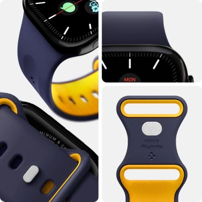 8. Spigen Nano Pop Strap for Apple Watch 40/41/42 mm - Navy Blue/Orange