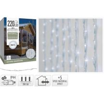 CHRISTMAS TREE LIGHTS LIGHT CURTAIN WATERFALL OUTDOOR 220 LED COOL WHITE 5 SPEEDS